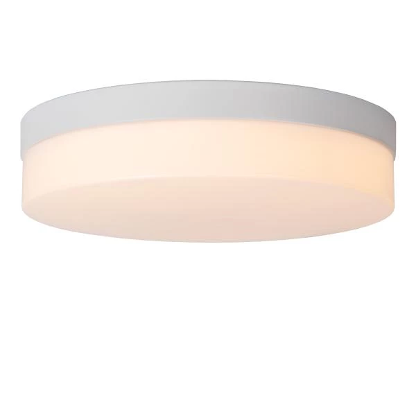 Lucide BISKIT - Plafonnier Salle de bains - Ø 28 cm - LED - 1x18W 2700K - IP44- Détecteur De Mouvement & Jour/Nuit - Blanc - détail 1